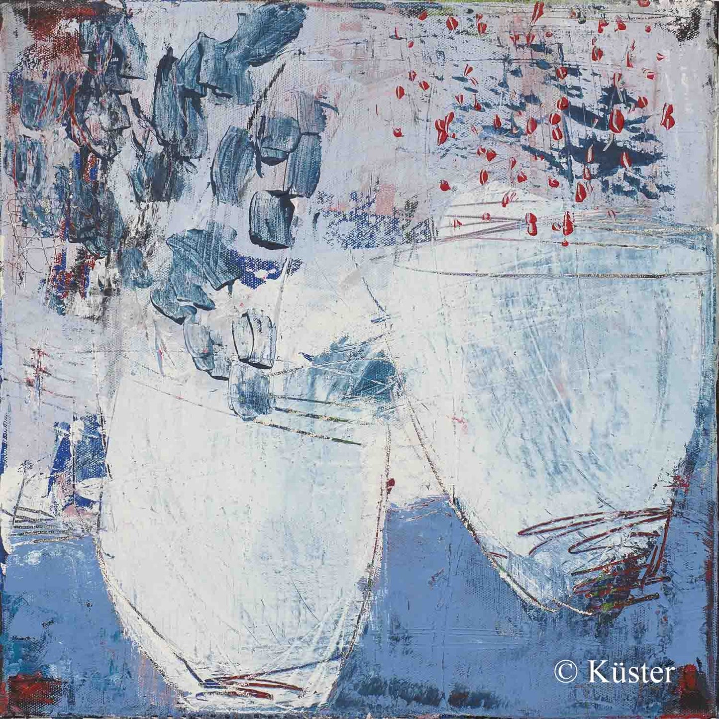 Claudia Küster – Vasen auf Blau (7412) - Kunsthandlung Langheinz
