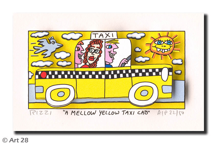 James Rizzi – A Mellow Yellow Taxi Cab - Kunsthandlung Langheinz