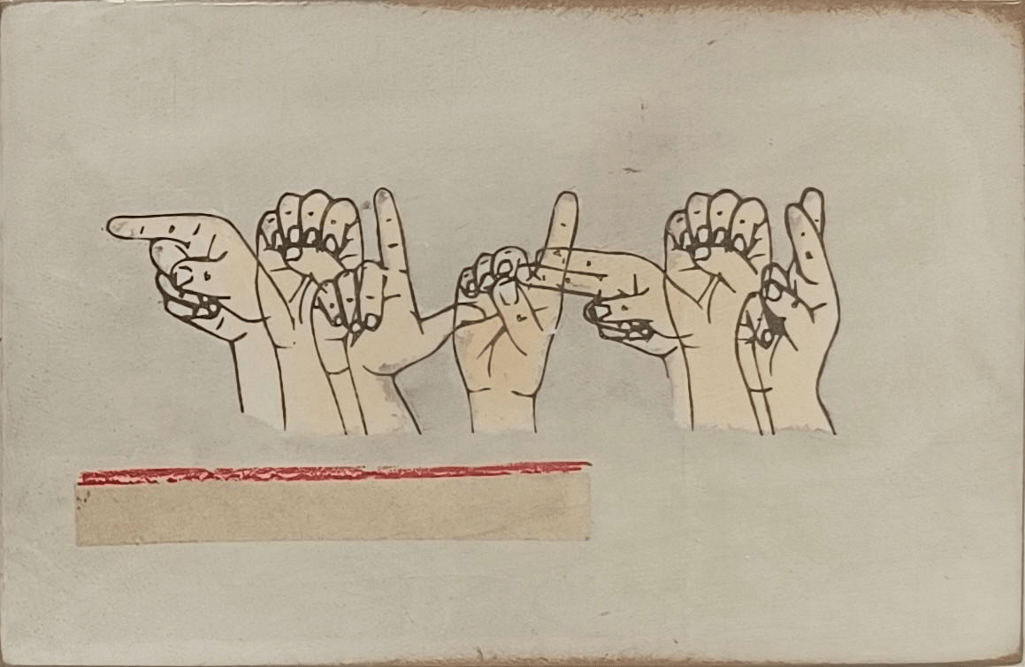 Jan M. Petersen – geld her (Gebärdensprache) - Kunsthandlung Langheinz