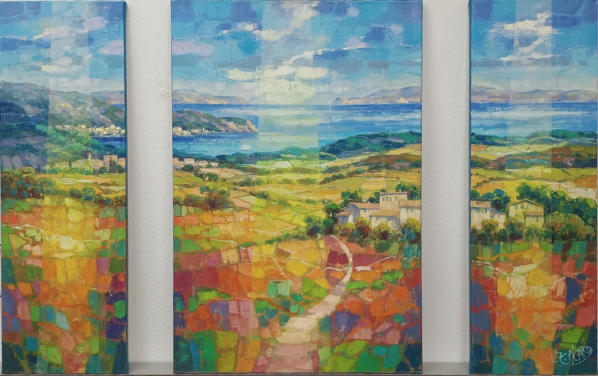 Jean Claude Picard – Triptychon Landschaft - Kunsthandlung Langheinz