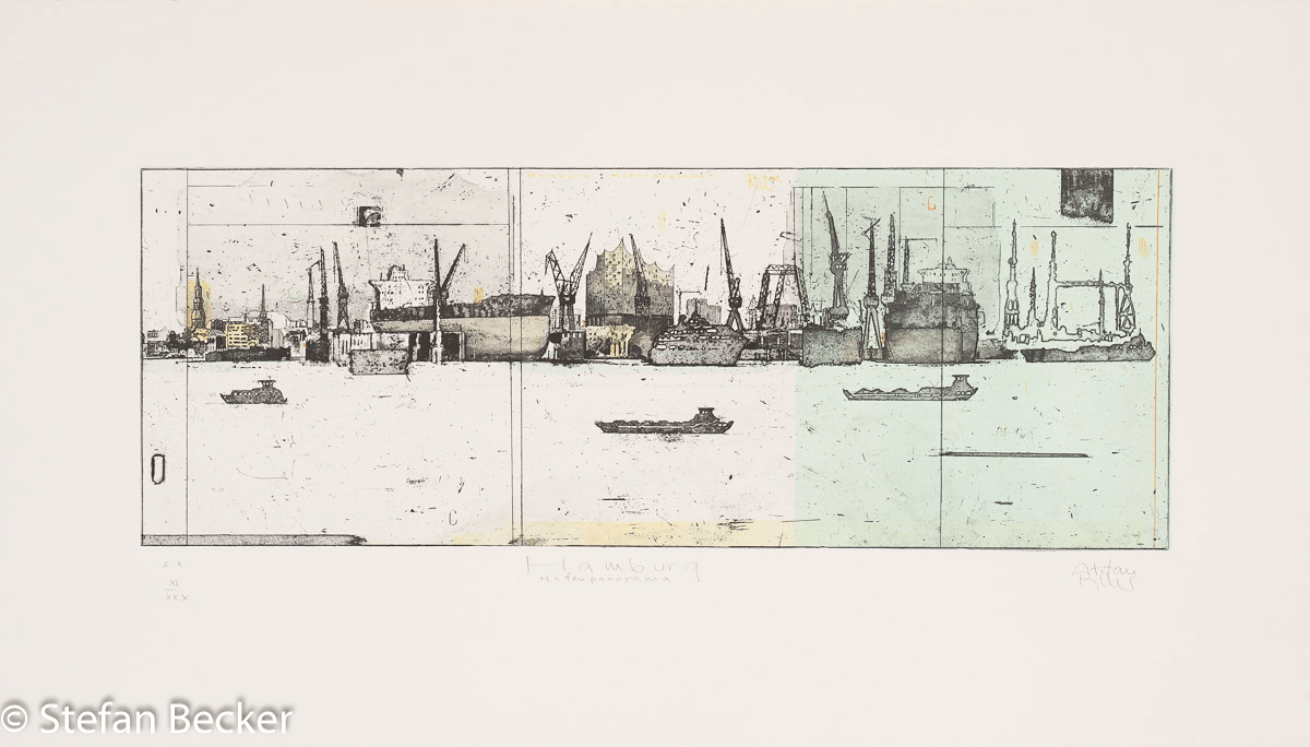 Stefan Becker – Hamburg Hafenpanorama - Kunsthandlung Langheinz