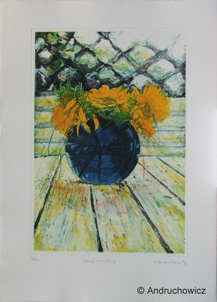Dietlinde Andruchowicz - Blaue Vase längs - Kunsthandlung Langheinz
